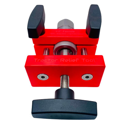 1/2" ISO 16028 Flat Face Skid Steer Female Hydraulic Quick Coupler Pressure Decompression Relief Release Tool by Tractor Relief Tool™