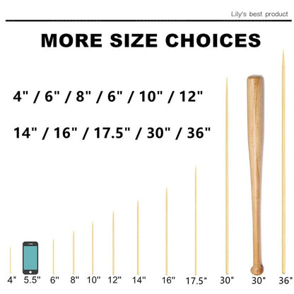8" Natural Bamboo Skewers for BBQ，Appetiser，Fruit，Cocktail，Kabob，Chocolate Fountain，Grilling，Barbecue，Kitchen，Crafting and Party. Φ=4mm, More Size Choices 6"/10"/12"/14"/16"/17.5"/30"/36"(1000 PCS)