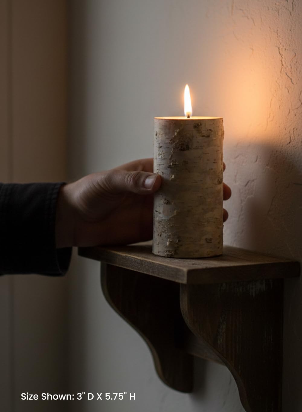 Serene Spaces Living Set of 12 Birch Bark Candle, Medium Pillar Candle, Indoors, Ideal for Weddings, Parties, Events, Restaurants, Home Decor, 3" Diameter & 5.75" Tall