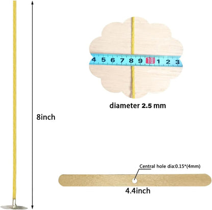 200 PCS 8 inch Hemp Candle Wicks kit, 2.5mm Beeswax Candle Wicks for DIY Bulk Natural Candle Wicks for Beeswax Candle Making Beeswax Wicks for Candles Organic Hemp Wicks for Candle Making
