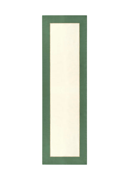 Roumelie Orientale Timeless Runner with Gold Embroidery, 59 x 20 inches - Handcrafted Dinner Table Runner - Machine Washable (Green)