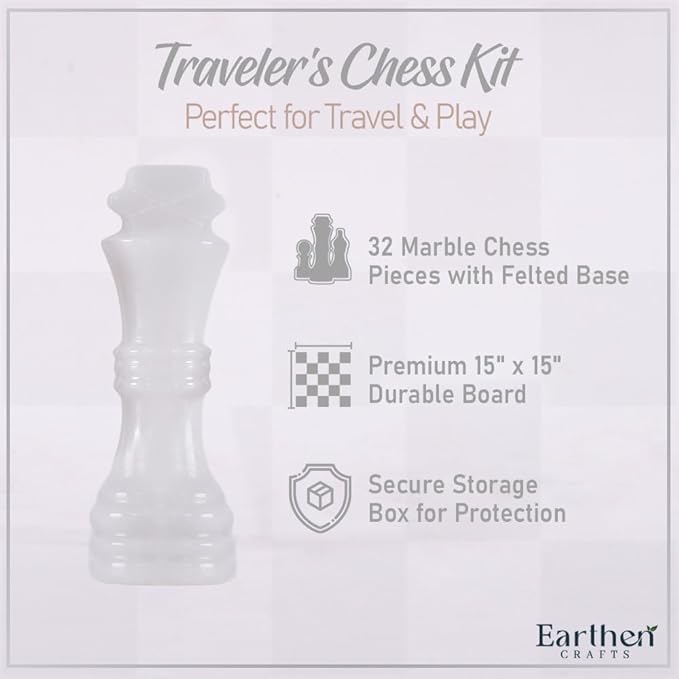Marble Chess Set with Storage Box 15 Handmade White &amp Red Chess Board Ideal Marble Chess Board Game Set &amp Chess Pieces for Home Decor