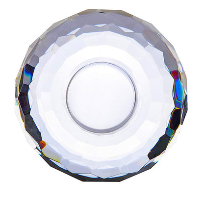 Donoucls Crystal Tealight Candle Holders, Handmade Cut Crystal Candle Holder Banquet Decorations for Home 3.2" Diameter x 1.6" High Set of 2