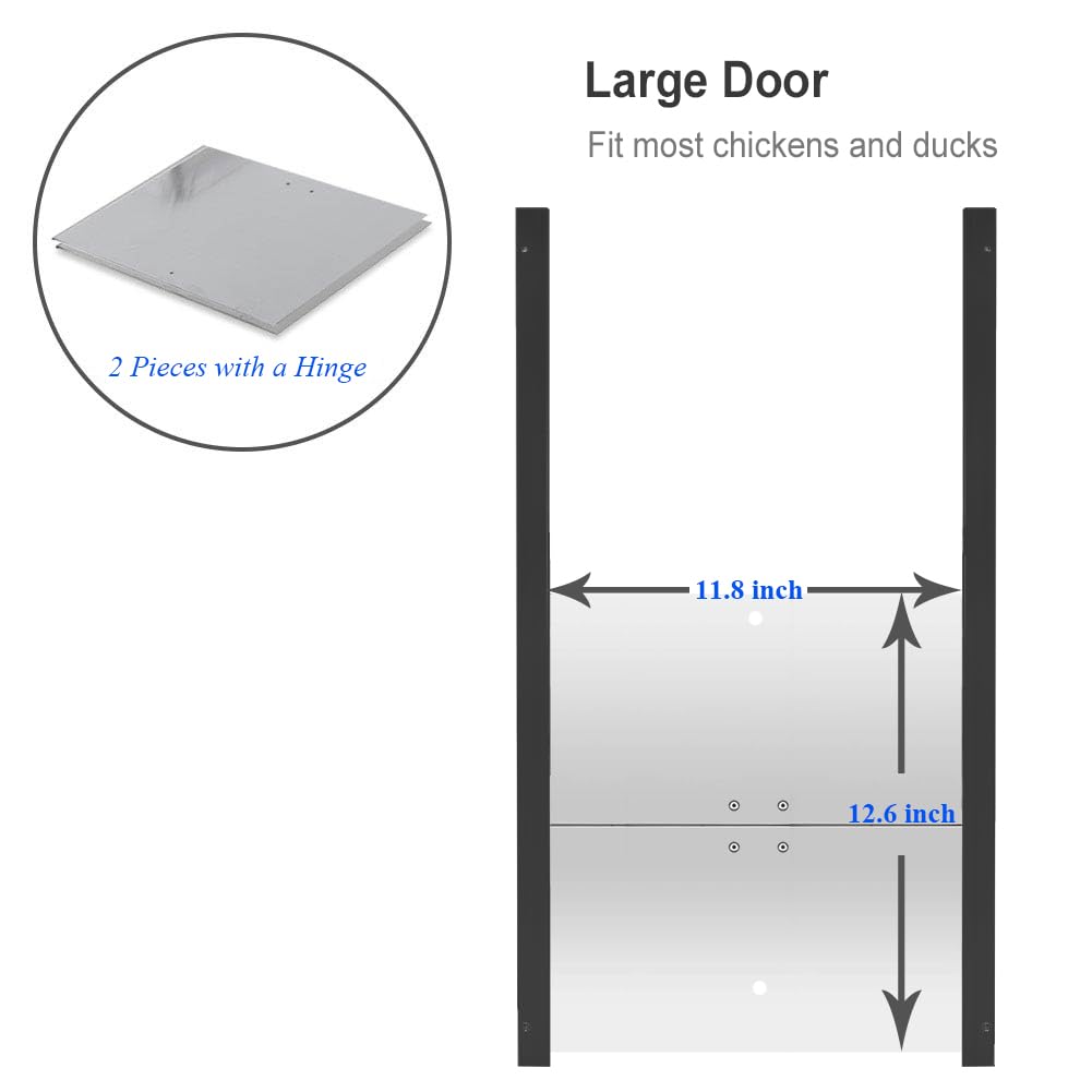 JVR WiFi Automatic Chicken Coop Door, Smart App Remote Control & Alexa Compatible, Sunrise & Sunset Automation, Anti-Pinch Sensor, Security Aluminum Door Kit, 2.4G WiFi
