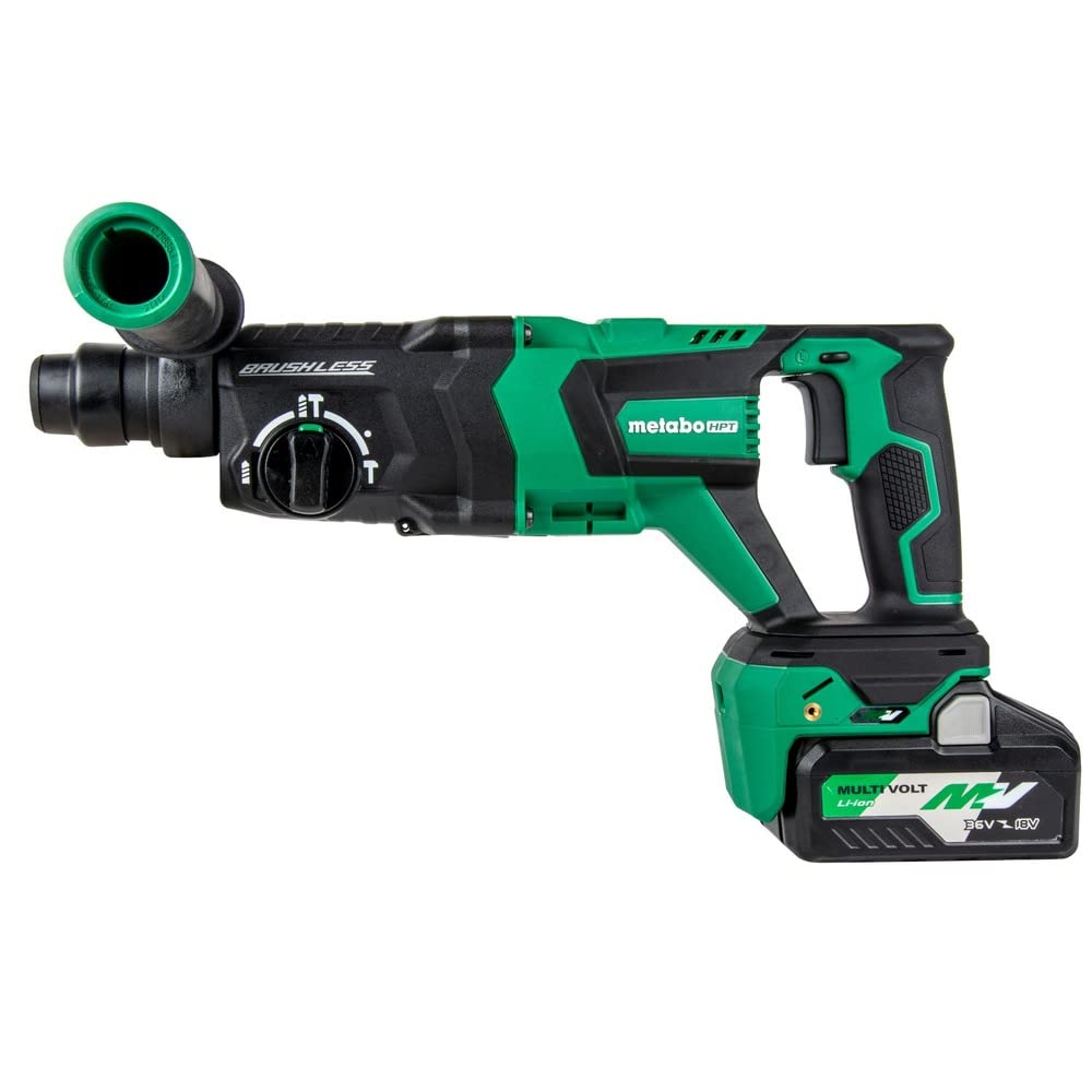 Metabo HPT 36V MultiVolt™ Cordless Rotary Hammer Kit | SDS PLUS | 1-1/8-Inch | D-Handle | Includes 36V - 4.0Ah MultiVolt™ Battery | Reactive Force Control | DH3628DD