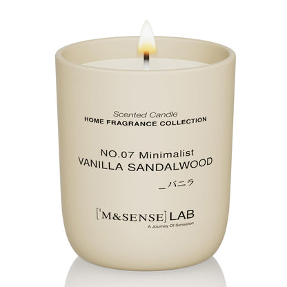 M&SENSE Natural Soy Candle| Vanilla Sandalwood | 5.3 oz | Mini Spring Scented Candles for Relaxation,Meditation, Home Décor | for Bedroom, Office, Party Small