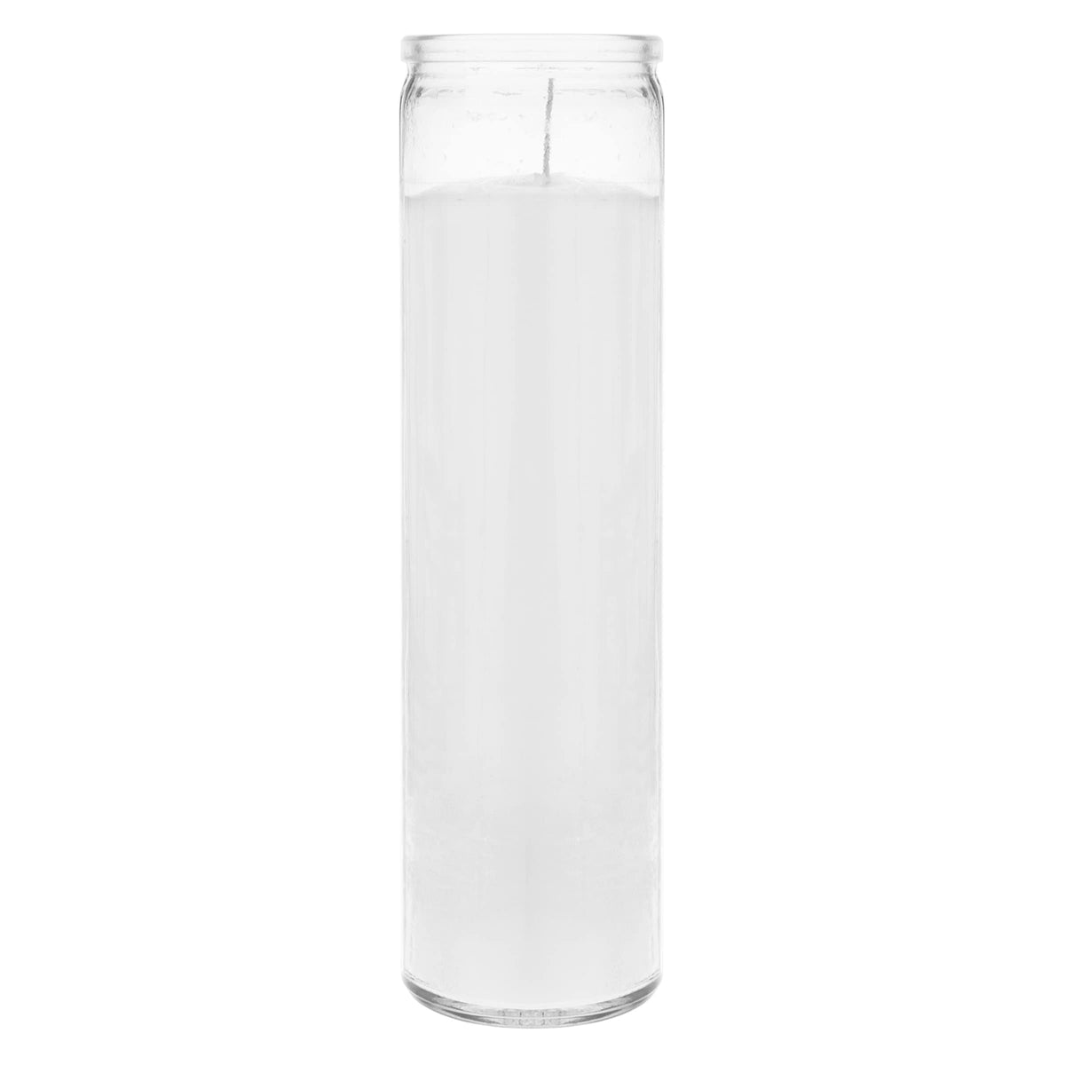 Mega Candles 3 pcs Unscented White 7 Day Glass Container Devotional Prayer Candles, Premium Wax Candle 2 Inch x 8 Inch, Sanctuary, Vigils, Prayers, Blessings, Religious, Memorials, Remembrance