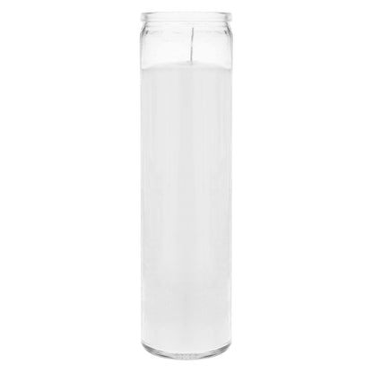Mega Candles 3 pcs Unscented White 7 Day Glass Container Devotional Prayer Candles, Premium Wax Candle 2 Inch x 8 Inch, Sanctuary, Vigils, Prayers, Blessings, Religious, Memorials, Remembrance