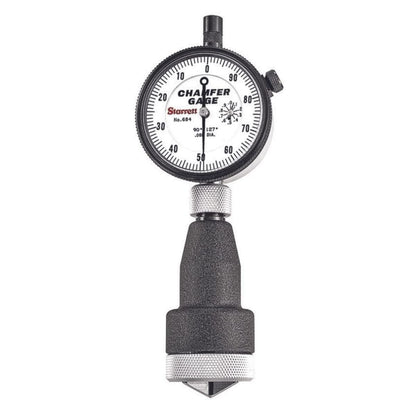 Starrett Inch Reading Dial Indicator Internal Chamfer Gage - for 90-127 Degrees Angles - 0-1" Range, Deluxe Padded Case - 684-3Z
