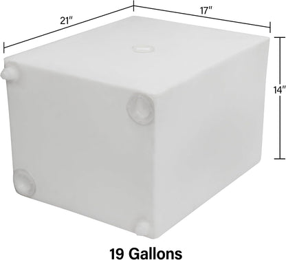 Ameri-Kart 20 Gallon RV Fresh Water Tank, Potable Water Storage Tank for Drinking, Cooking, Cleaning, Showering, for Campers, Trailers, Motorhomes, RVs, Cube Shape, 21" x 17" x 14" (WT-5546)