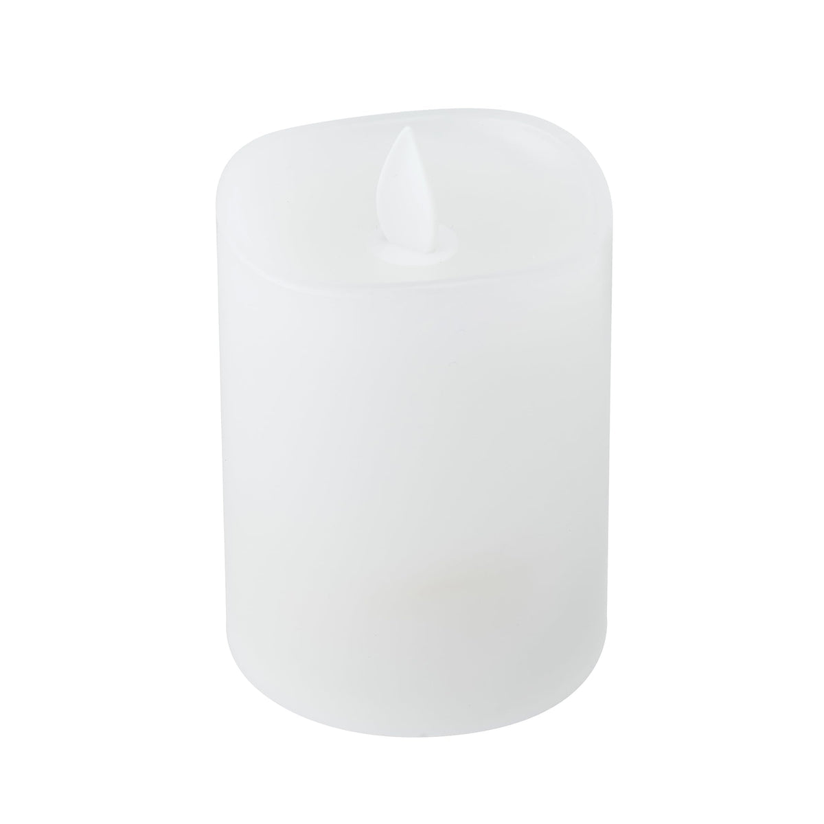 Mikasa LED Wax Pillar Candle 3 x 4 Inch White Flameless Candle with Dancing Flame Effect - Battery Operated with 5-Hour Timer for Home Decor and Table Ambiance