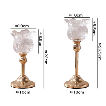 YUHUAWF Candle Holderss European Crystal Glass Tall Candle Holder Candlelight Dinner Table Decoration Home Furnishings Decorative Candlestick(Large)