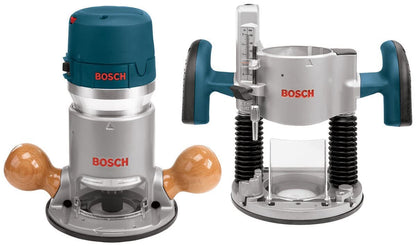BOSCH 1617EVSPK Wood 12 Amp Router Tool Combo Kit - 2.25 Horsepower Plunge Router & Fixed Base with a Variable Speed&BOSCH 15 pc. Carbide-Tipped Wood Router Bit Set