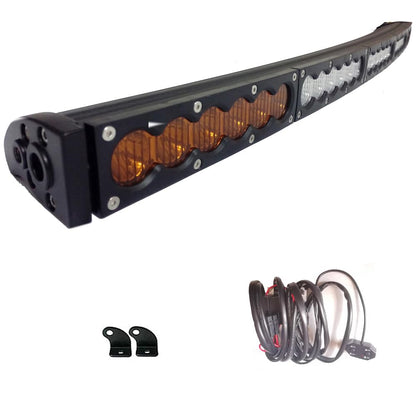 AngelMa 44'' Dual Color Amber/White LED Light Bar Offroad stroboflash 210WOff Road for Car Boat UTV 4WD 4X4 Truck Tractor Raptor Off-Road Bumper Light Wiring Harness 3 Years Warranty