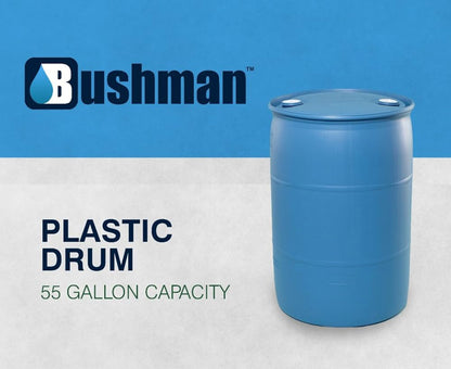 Bushman 55 Gallon Stackable Tight Head Drum - Closed Lid Blue