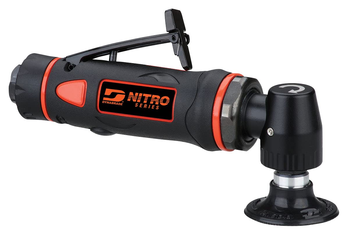 Dynabrade (DS32) 2" (50 mm) Diameter Right Angle Disc Sander | 1/4" Collet, 0.3 hp 18000 RPM Pneumatic Motor | Includes 2" Locking-type (R-type) Disc Pad