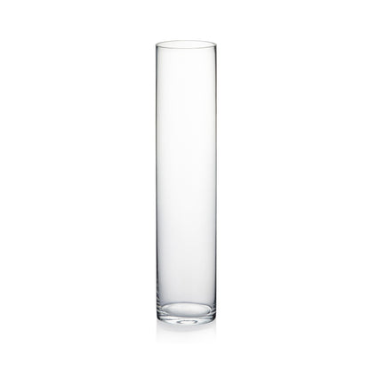 WGVI Quality Thick Weighted Tall Clear Cylinder Glass Vases, 4" W x 18" H, Flower Arrangement Floating Candle Holders Wedding Centerpieces Event Floral Container Artistic Display Home Decor, 1 Piece
