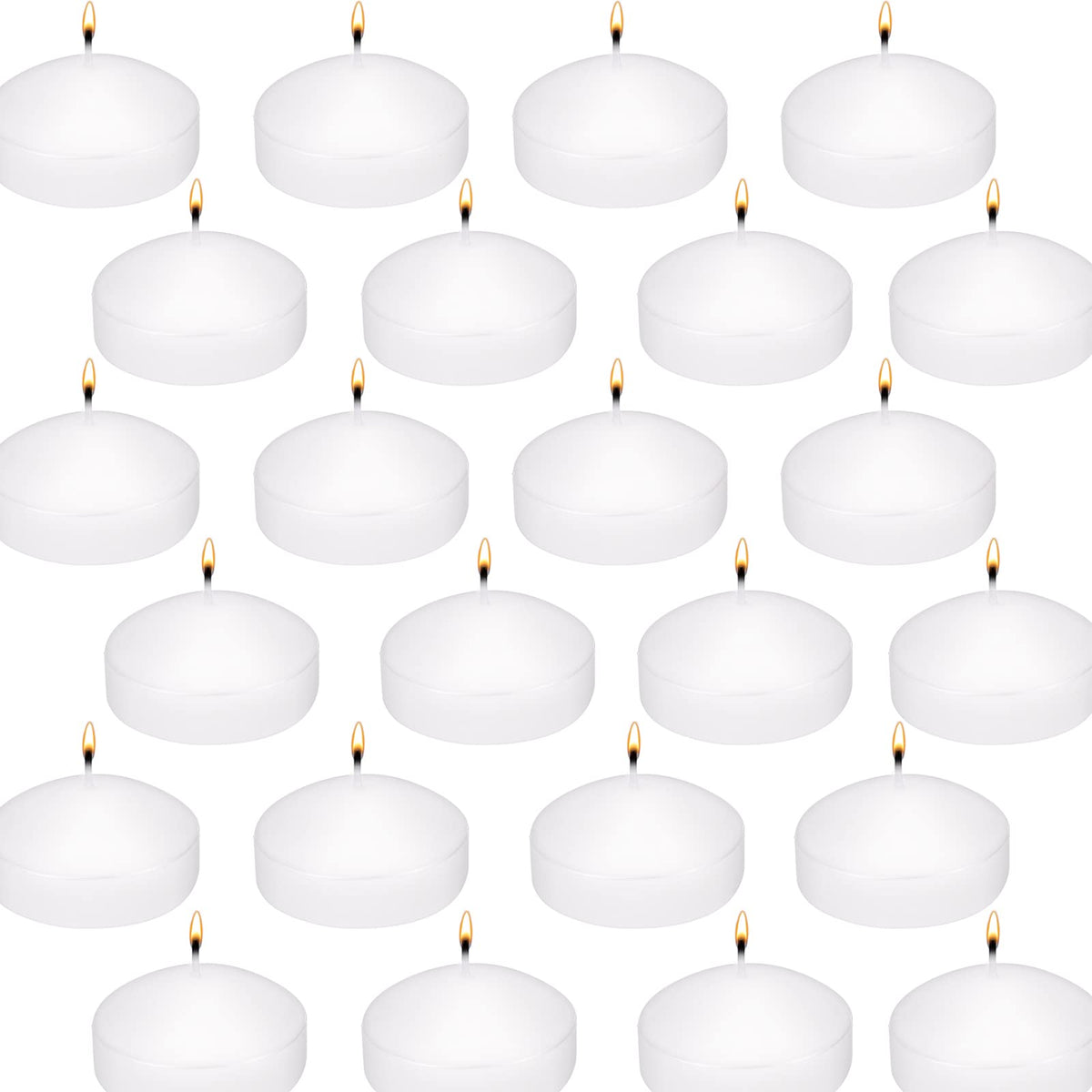 Floating Candles 24 Pack, 2 Inch Long Lasting Small Unscented White Floating Candle for Wedding, Birthday, Holiday & Home Decoration