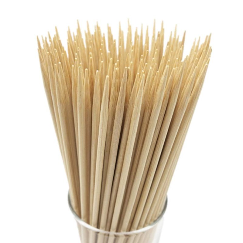 HOPELF 4" Natural Bamboo Skewers Sticks for Appetiser，Fruit，Cocktail，Kabob，Chocolate Fountain，Grilling，Barbecue，Kitchen，Crafting.More Size Choices 4"/6"/8"/10"/12"/14"/16"/17.5"/30"/36"(200 PCS)