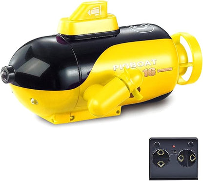 GoolRC Mini Remote Control Submarine RC Submarine 4-Channel Remote Control Boat Forward/Diving Backward/Surfacing Left Turn Right Turn Yellow