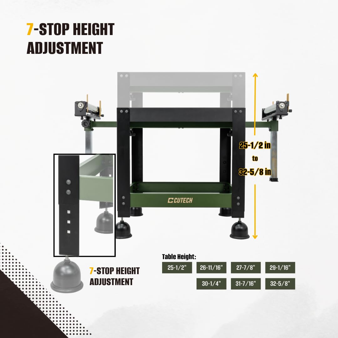 CUTECH 80201R Mobile Benchtop Machine Stand with Extension Rollers