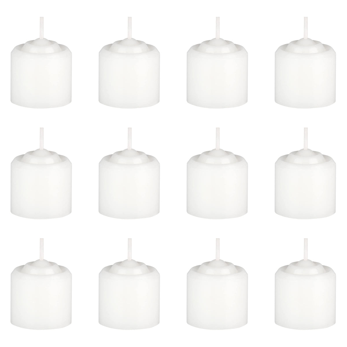Mega Candles 12 pcs Unscented White Votive Candles, Hand Poured Wax Candle 10 Hours 1.38 Inch x 1.5 Inch, Home Décor, Wedding Receptions, Centerpieces, Occasions, Events, Festivities, Meditations