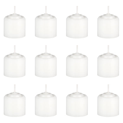 Mega Candles 12 pcs Unscented White Votive Candles, Hand Poured Wax Candle 10 Hours 1.38 Inch x 1.5 Inch, Home Décor, Wedding Receptions, Centerpieces, Occasions, Events, Festivities, Meditations