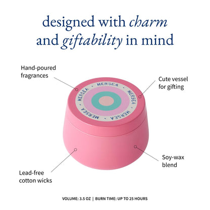 MERSEA Cabana Flower Tin Candle, Scented Candle Tin (3.5 oz)