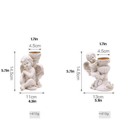 Candlestick Holders Retro Little Angel Candle Holder Made of Old Resin Candle Holder Decoration Garden Courtyard Wedding Set Shooting Props Candle Holders (Size : A)