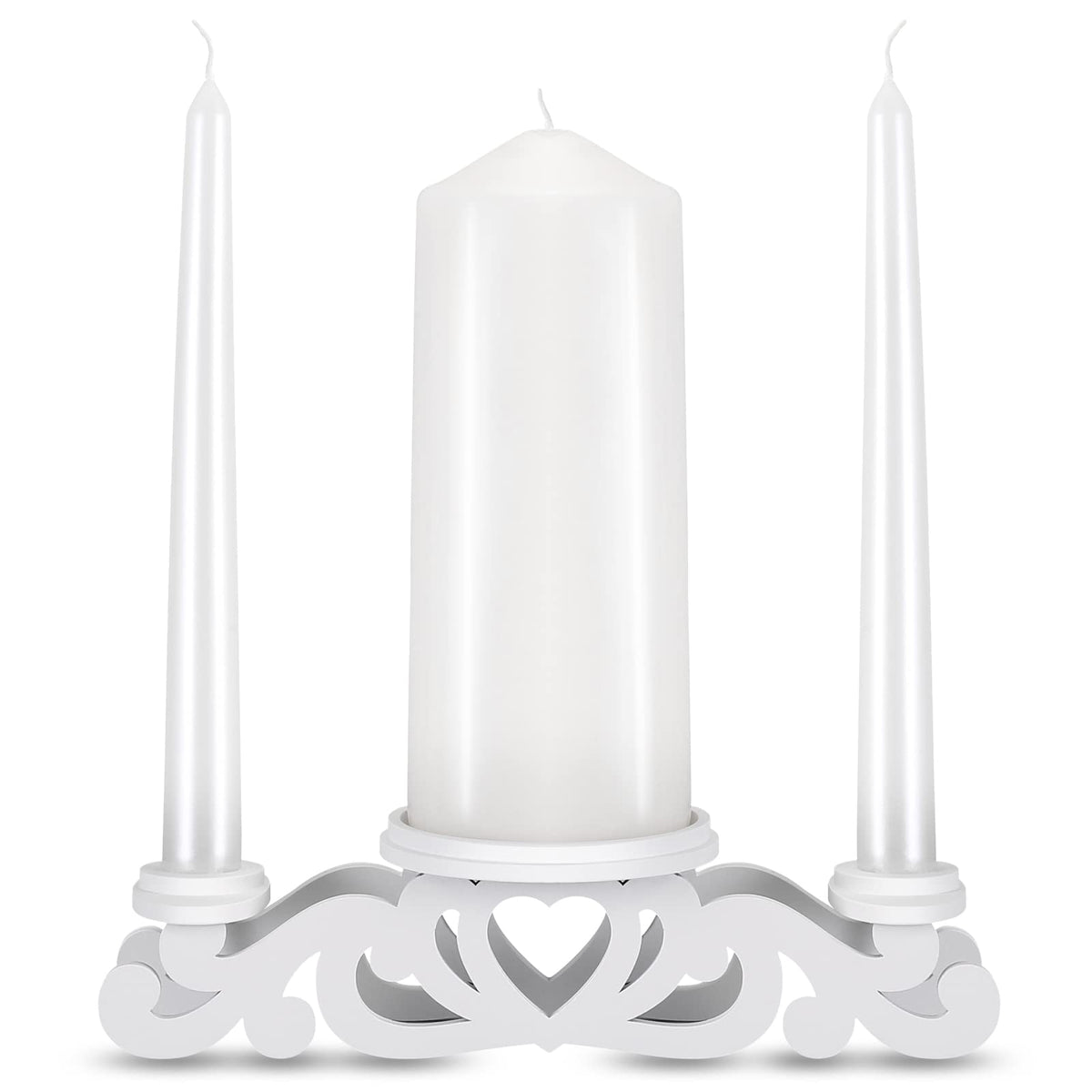 Rozrety Unity Candle Holder-Unity Candles Stand for Wedding Ceremony Set-Pillar Candle Holders for Weddings Centerpiece Decoration(Candles not Include)