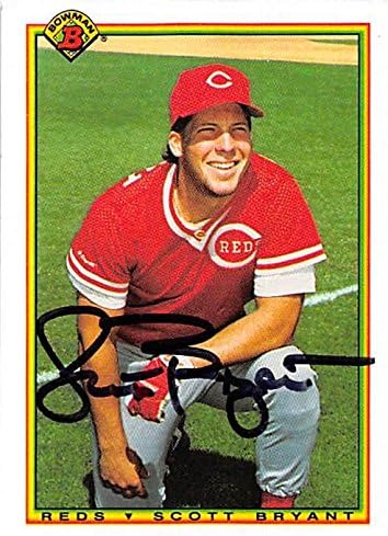 Sports Memorabilia Autograph Warehouse 247232 Scott Bryant Autographed Baseball Card - Cincinnati Reds 1990 Topps Bowman - No. 59