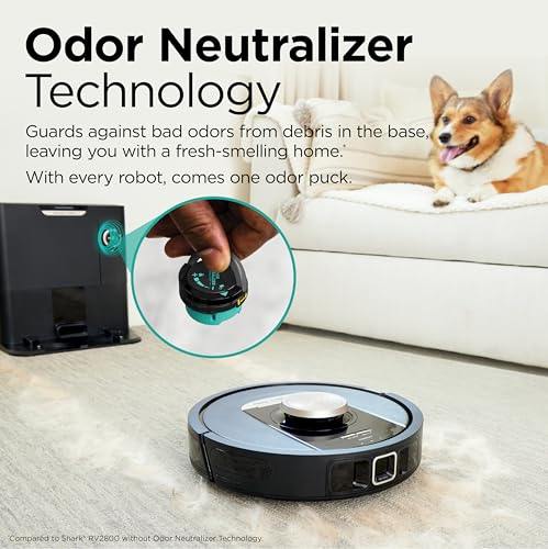 Shark RV2820AE Detect Pro Self-Empty Robot Vacuum with Bagless, 60-day Capacity HEPA Base, 3 Detect & React Technologies, Auto Deep-Clean on Carpets and Hardfloors, NeverStuck Tech, Wi-Fi Black/Bronze