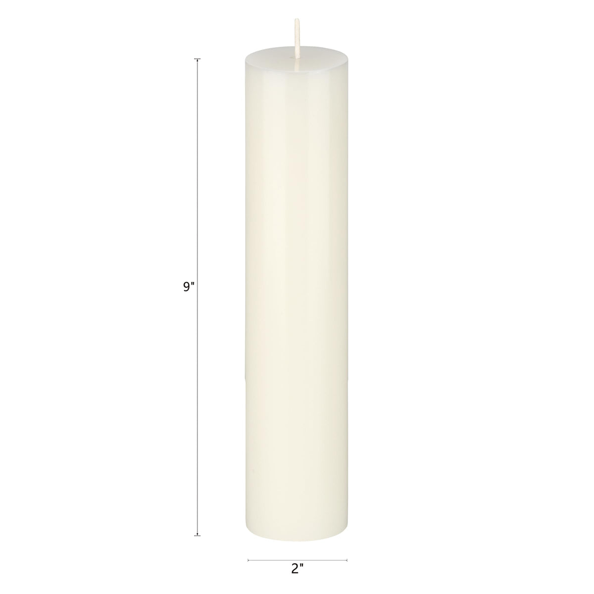 Mega Candles 1 pc Unscented Solid Off White Pillar Candles, Hand Poured Premium Wax Candle 2 Inch x 9 Inch, Home Décor, Spas, Weddings, Occasions, Party, Centerpieces, Holidays, Vigils, Prayers