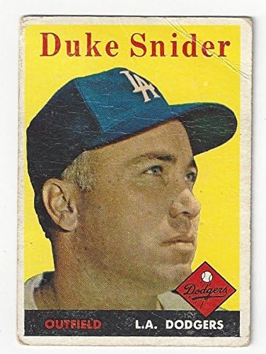Duke Snider Collectible Baseball Card - 1958 Topps Baseball Card #88 (Los Angeles Dodgers) Free Shipping
