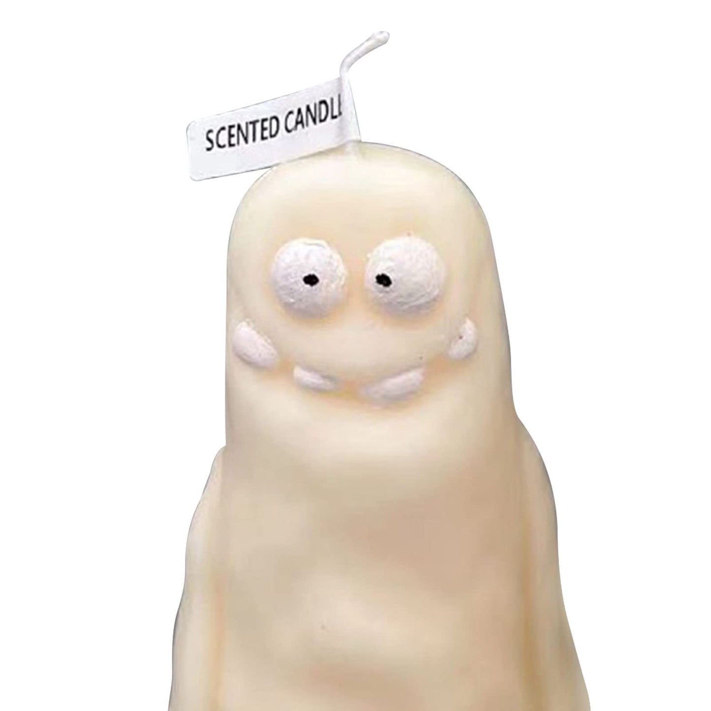RASTKY Clay Man Shape Fragrant Candle Smokeless Funny Cute Souvenir for Home Wedding Gift 5.6oz (Thin White)