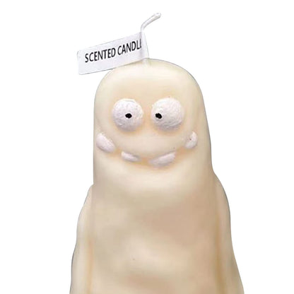 RASTKY Clay Man Shape Fragrant Candle Smokeless Funny Cute Souvenir for Home Wedding Gift 5.6oz (Thin White)