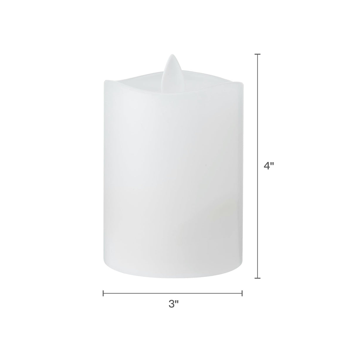 Mikasa LED Wax Pillar Candle 3 x 4 Inch White Flameless Candle with Dancing Flame Effect - Battery Operated with 5-Hour Timer for Home Decor and Table Ambiance