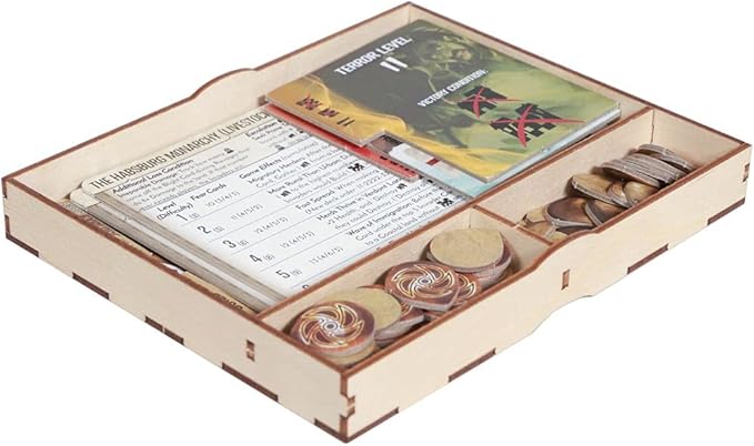 The Broken Token Game Organizer Compatible with Spirit Island - Wooden Game Organizing Box with Multiple Trays