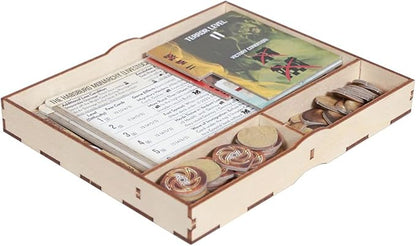 The Broken Token Game Organizer Compatible with Spirit Island - Wooden Game Organizing Box with Multiple Trays