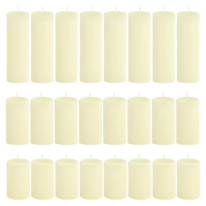 CHICERA 24-Pack Ivory Pillar Candles Bulk Set - 2x3, 2x4, 2x6 Inch Unscented Dripless Pillar Candles for Weddings, Home Decor & Centerpieces - Clean Burning Smokeless Decorative Candles