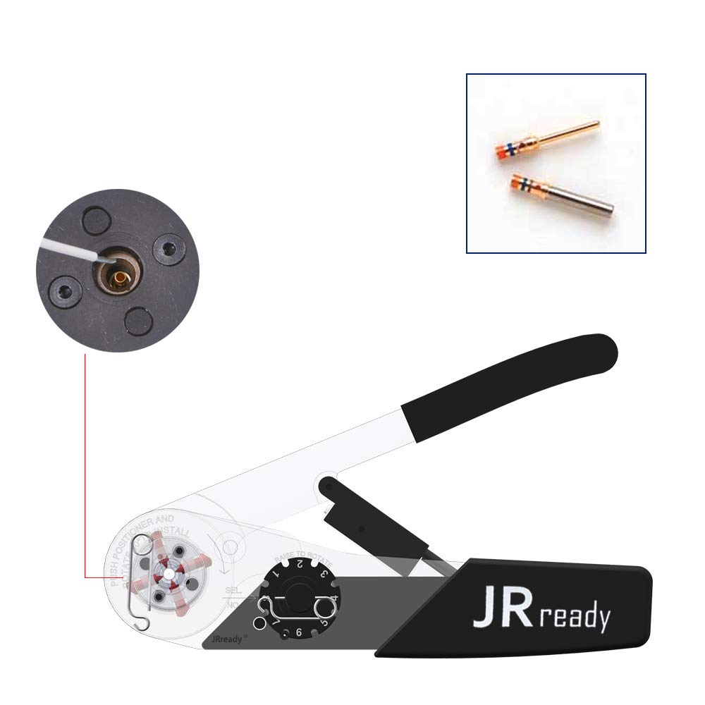 JRready YJQ-W7A M22520/7-01 Series Aerospace Pin/Soc Intermediate Adjustable Indent Crimping Tool 16-28AWG
