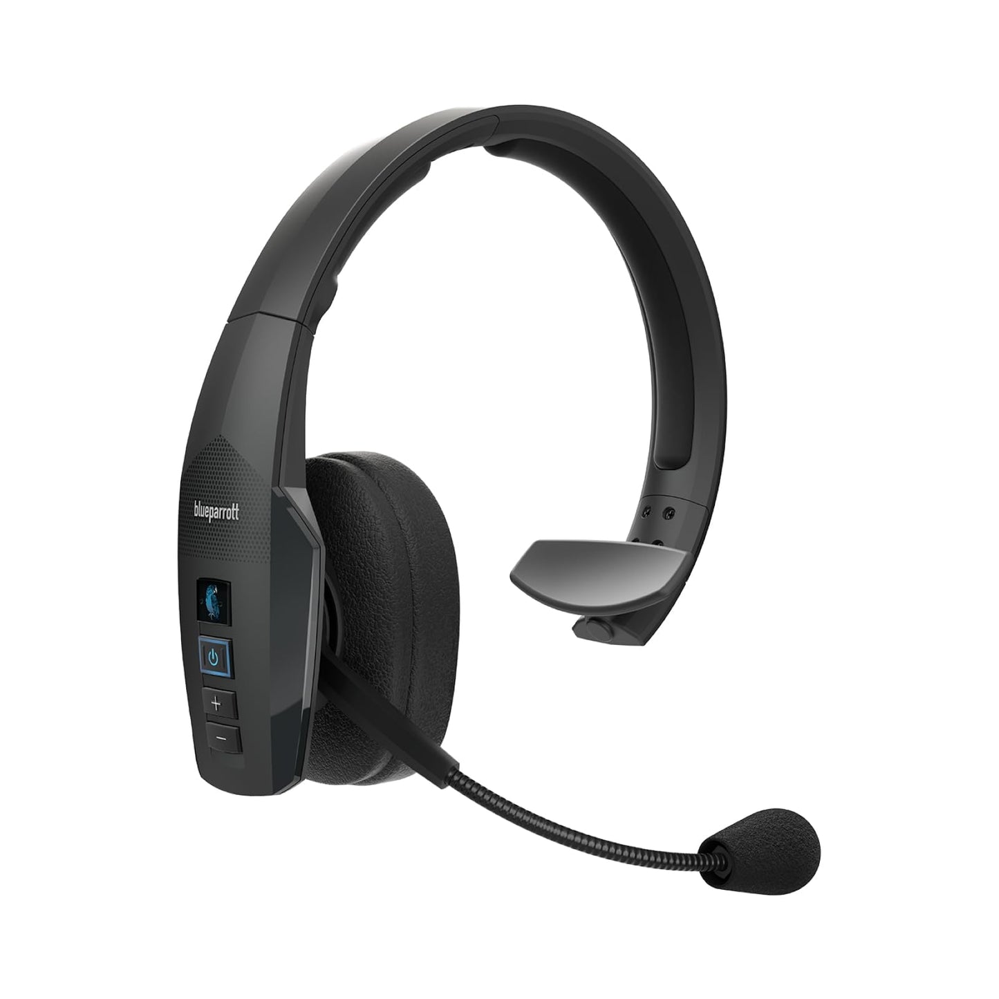 BlueParrott B450-XT Mono Bluetooth Wireless Headphones 96% Noise Canceling Over Head Trucker Headset with Mic, All Day Comfort Padded Headband, Extended Wireless Range, 24 hrs. Talk Time, Black