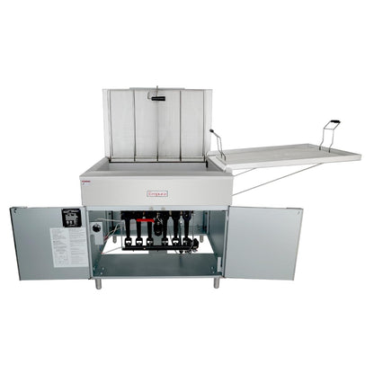 EMPURA 73" Liquid Propane Deep Donut Fryer | Commercial Doughnut Fryers with Reversible Drip Tray for Restaurant Concession Stand Cafe | 220 lb Oil Capacity, 73"W x 41.3"D x 58"H, Stainless Steel, NSF