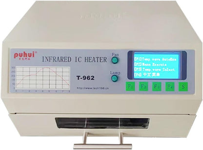Reflow Oven, T962 Infrared Reflow Oven Furnace IC Heater, PCB Reflow Soldering Station, 110V 800W Automatic Reflow Machine, Mini Reflow Soldering Machine BGA