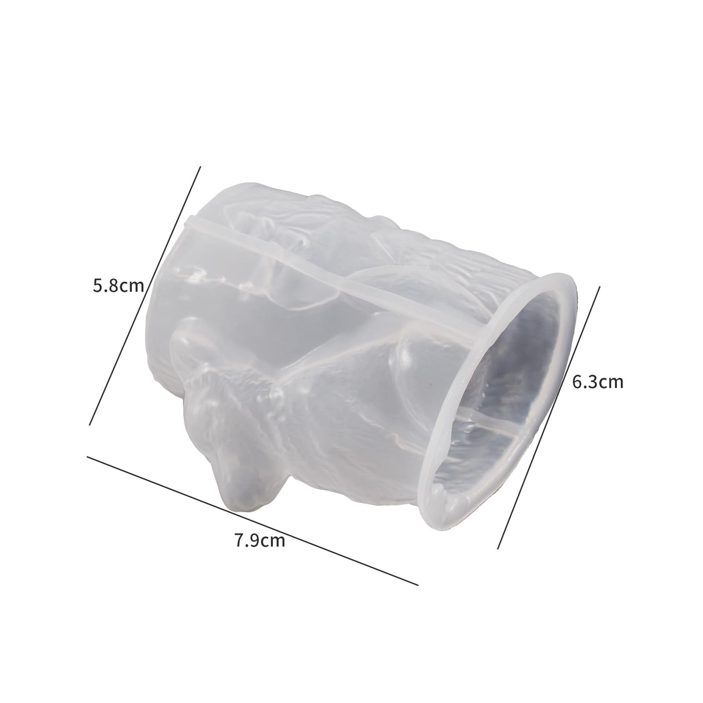 Wolf Cylinder Animal Resin Casting Silicone Mold for Home Decor & Candle Making Wave Spiral Mold