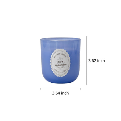 Mint & Sandalwood Scented Candle 8oz – CW Studio Color-Sprayed Glass Jar, Fresh Cool Mint & Warm Wood Aroma – Bathroom Kitchen Office Gift Candle for Women, Mother's Day Housewarming – 40-45 Hour Burn