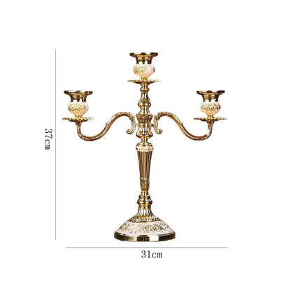 Candlestick Holders European Retro Three-Head Candle Holder Home Wedding Props Decorative Candlestick Candle Holders