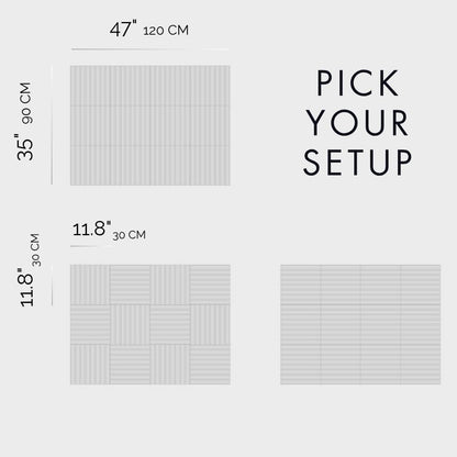 VIVELDA Felt Bulletin Board Tiles 48"x36" - 12-Pack Cork Board Alternative, OEKO-TEX Certified, NRC 0.95 Acoustic Felt Wall Panels, Damage-Free Adhesive, Slatted Design Home Office & Classroom (Opera)
