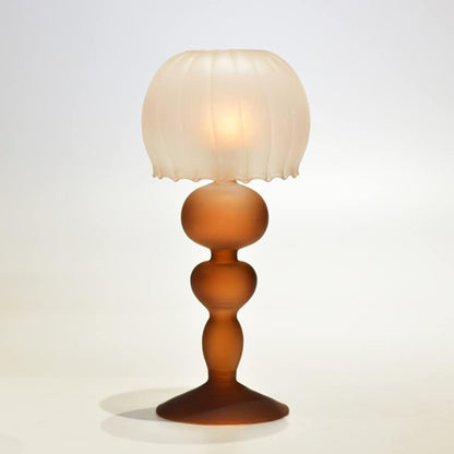 Maimeili Glass Jellyfish Shape Candle Holder (Amber) Hurricane Crystal Decorative Candle Fits Standard Tealight for Table Wedding Dinning Centerpieces Party Supplies Home Decor