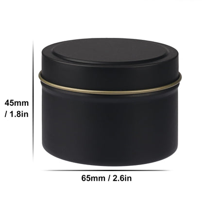 GENHAKON 60 Pack 4 oz Black Candle Tins - Bulk Candle Making Tins, Jars and Containers